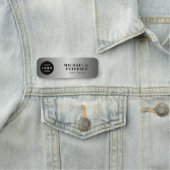 Aangepaste logo werknemer naam titel zilver magnet naamplaatje (In situ)