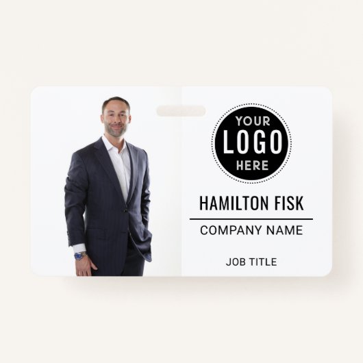 Aangepaste Logo-werknemersfoto Badge (Voorkant)