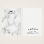 Aangepaste logo witte marmerkaart visitekaartje (Voorkant /achterkant)