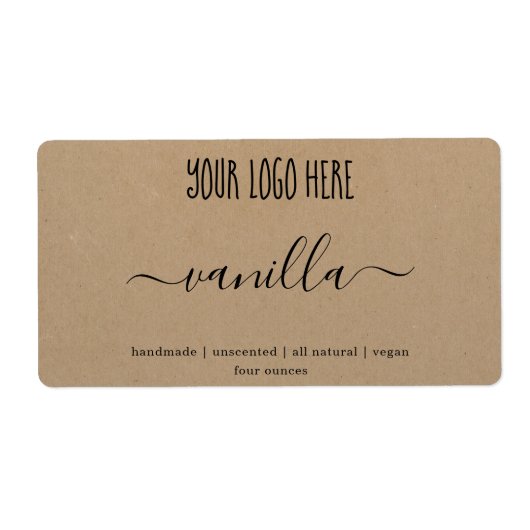 Aangepaste Logo zeep Label Kraft Sticker (Voorkant)
