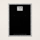 Aangepaste logo zilveren glitter-oorenkaart visitekaartje (Voorkant)