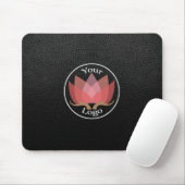 Aangepaste LOGO zwart leder Muismat (Met muis)