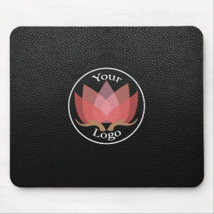 Aangepaste LOGO zwart leder Muismat