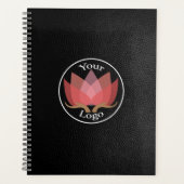 Aangepaste LOGO zwart leder Planner (Voorkant)