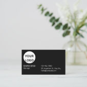 Aangepaste logo zwart visitekaartje (Staand voorkant)