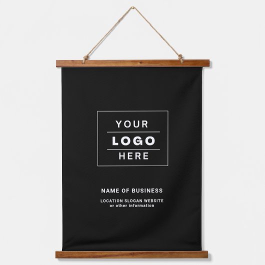 Aangepaste Logo zwart-wit Hangend Wandkleed (Voorkant)