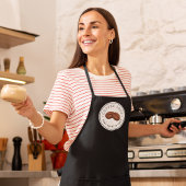 Aangepaste Logo Zwart & Wit Koffiewinkel Restauran Schort