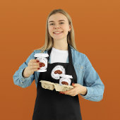 Aangepaste Logo Zwart & Wit Koffiewinkel Restauran Schort