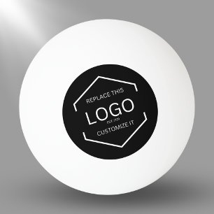 Aangepaste Logo zwarte achtergrond Zakelijke promo Pingpongballen