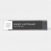 Aangepaste Logo zwarte zwarte Desk Bureau Naambordje (Voorkant)