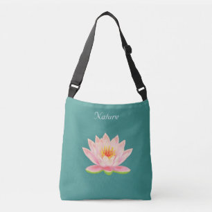 Aangepaste Lotusbloem op Teal Namaste Crossbody Ta Tas