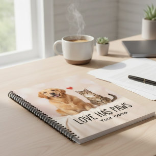 Aangepaste Love Has Paws Canvas Notitieboek