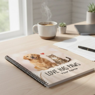 Aangepaste Love Has Paws Canvas Notitieboek