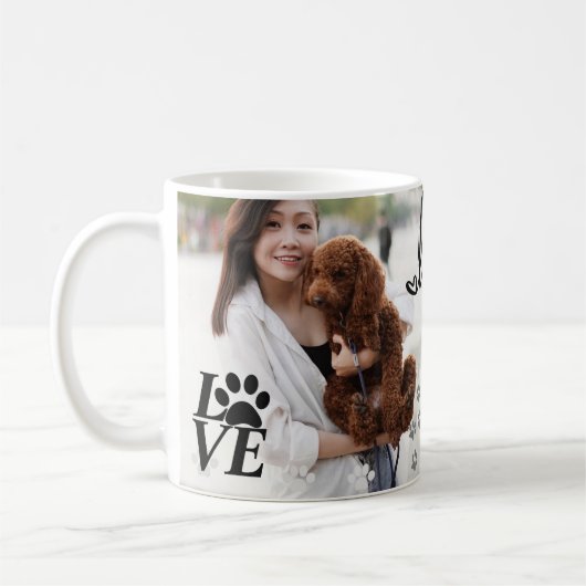 Aangepaste LOVE Paw Print Hondenliefhebber Mok – (Links)