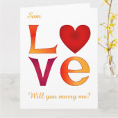 Aangepaste LOVE Square Marriage Proposal op wit Kaart (Gele Bloem)