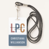 Aangepaste LPC Licensed Professional Counselor Badge (Voorkant met draagriem)