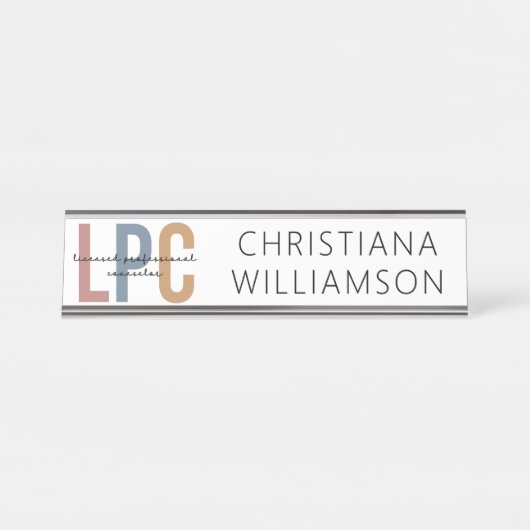 Aangepaste LPC Licensed Professional Counselor Bureau Naambordje (Voorkant)