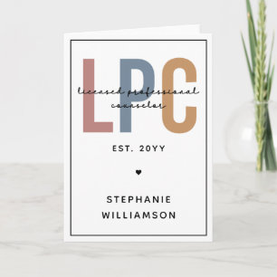 Aangepaste LPC Licensed Professional Counselor Kaart