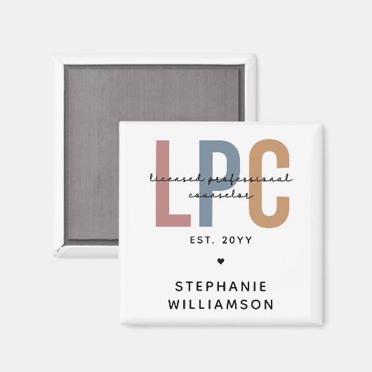 Aangepaste LPC Licensed Professional Counselor Magneet (Voorkant / Achterkant)