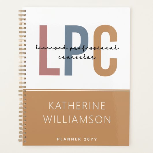Aangepaste LPC Licensed Professional Counselor Planner (Voorkant)
