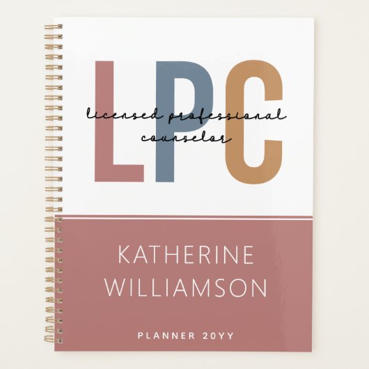 Aangepaste LPC Licensed Professional Counselor Planner (Voorkant)