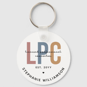 Aangepaste LPC Licensed Professional Counselor Sleutelhanger