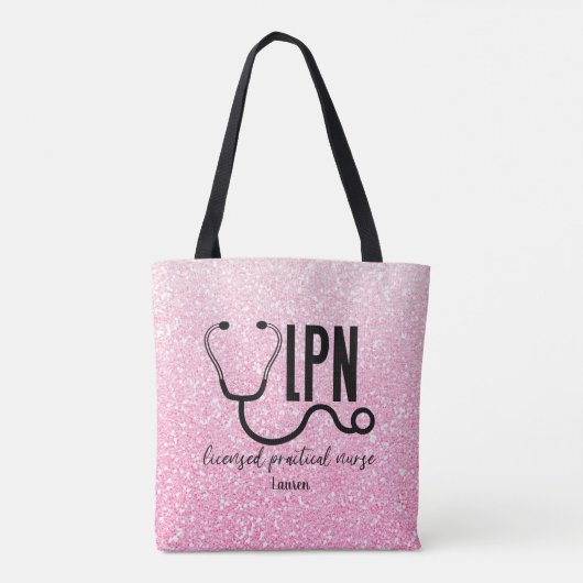 Aangepaste LPN Zuurroze Canvas tas (Achterkant)