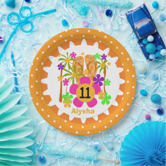 Aangepaste Luau 11e Borden op jaarpapier Papieren Bordje (Feest)