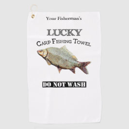 Aangepaste Lucky Carp Vissen towel Golfhanddoek