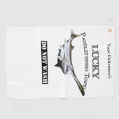 Aangepaste Lucky Paddlefish Vissen Towel Golfhanddoek (Horizontaal)