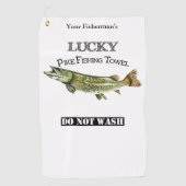 Aangepaste Lucky Pike Vissen towel Golfhanddoek (Voorkant)