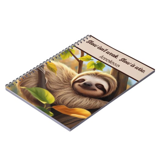 Aangepaste Luiaard Baby Slapen in boom offerte Notitieboek (Linkerzijde)