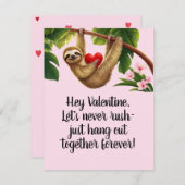 Aangepaste luiaard Leuke tijd samen voor altijd Feestdagenkaart (Voorkant / Achterkant)