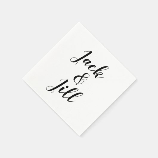 Aangepaste luiers met namen van bruid en bruin servet (Hoek)