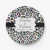 Aangepaste luipaard afdrukken Multikleuren papiere Papieren Bordje (Voorkant)