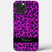 Aangepaste luipaard afdrukmagenta Case-Mate iPhone case (Achterkant)