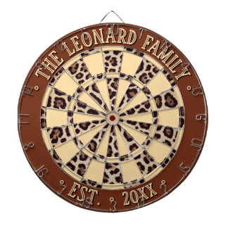 Aangepaste Luipaard Dierprint, Crème, Bruin, Beige Dartbord
