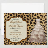 Aangepaste luipaard drukbridale doucheruimten kaart (Voorkant / Achterkant)