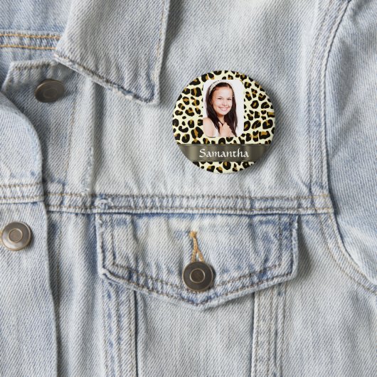 Aangepaste luipaard ronde button 5,7 cm (In situ)