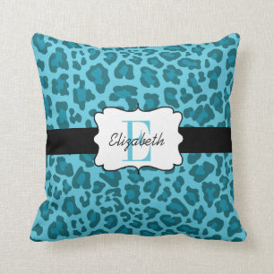 Aangepaste luipaarden blauw Sierkussen