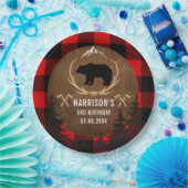 Aangepaste Lumberjack Birthday Papieren Bordje (Feest)