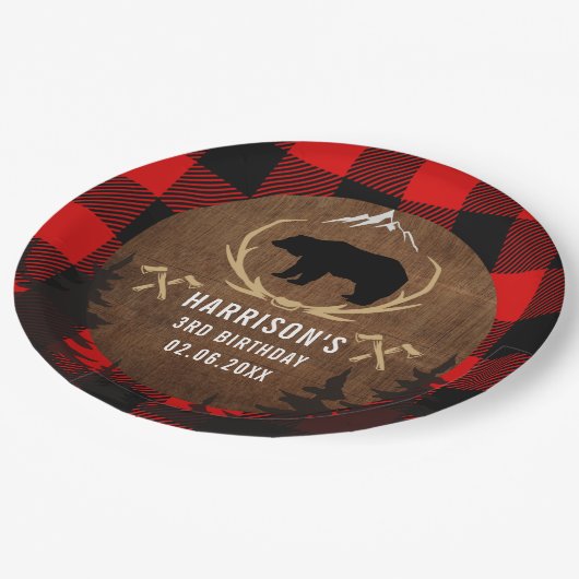 Aangepaste Lumberjack Birthday Papieren Bordje (Gekanteld)
