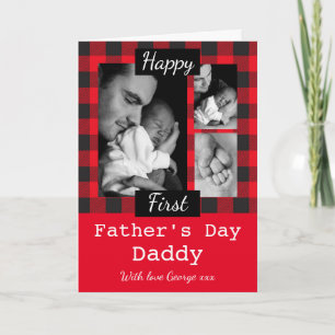 Aangepaste Lumberjack red first fathers day Kaart