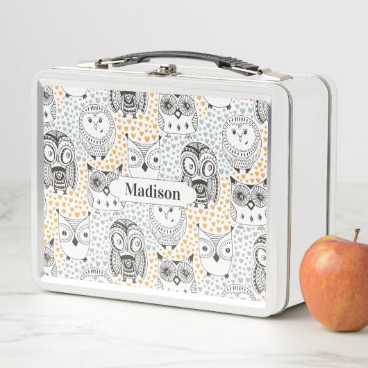 Aangepaste lunchboxen aangepaste naam patroonpatro (In situ)