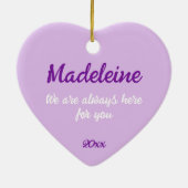 Aangepaste Lupus ondersteunt Paars hart Keramisch Ornament (Achterkant)