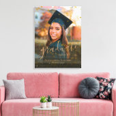 Aangepaste Luxe Confetti Glitter Afstuderen foto Canvas Afdruk (Insitu (Woonkamer))