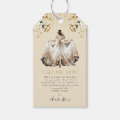 Aangepaste luxe Ivoor & Goud Quinceañera Cadeaulabel (Voorkant)