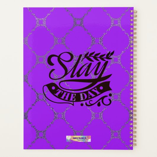 Aangepaste luxe zwarte damesplank planner (Achterkant)