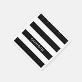 Aangepaste luxe zwarte en witte streep servet (Hoek)