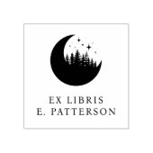 Aangepaste Maan Bos & Sterren Ex Libris Boekplaat Rubberstempel (Afrduk)
